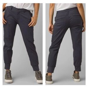 Prana Sky Canyon Jogger Pants Coal Grey Water Repellent UPF 50+  Size 14 x 25.5
